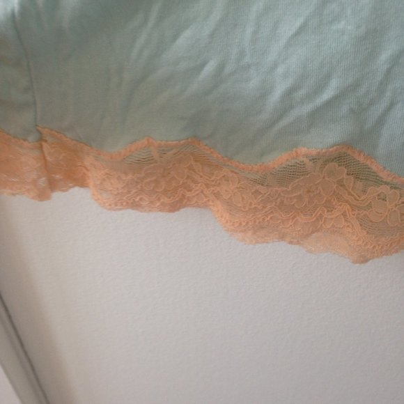 NWOT Blush Light Blue/Green Slip Dress With Lace - Picture 8 of 9